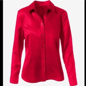 NEW CHICO’S Red Wrinkle Resistant ‘Lorena’ Shirt M